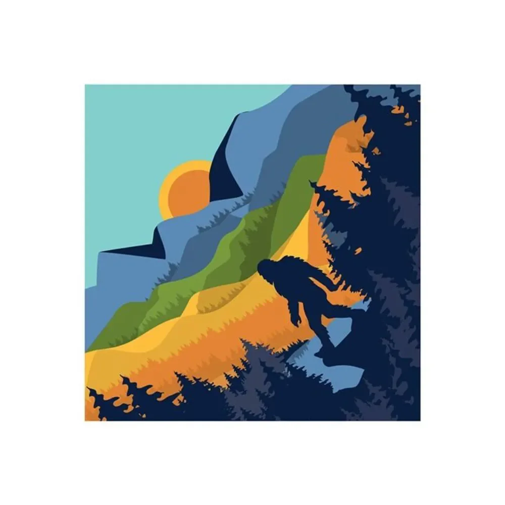 Bigfoot Night Scene Sasquatch Bandana Mountains Woods Sunset 21